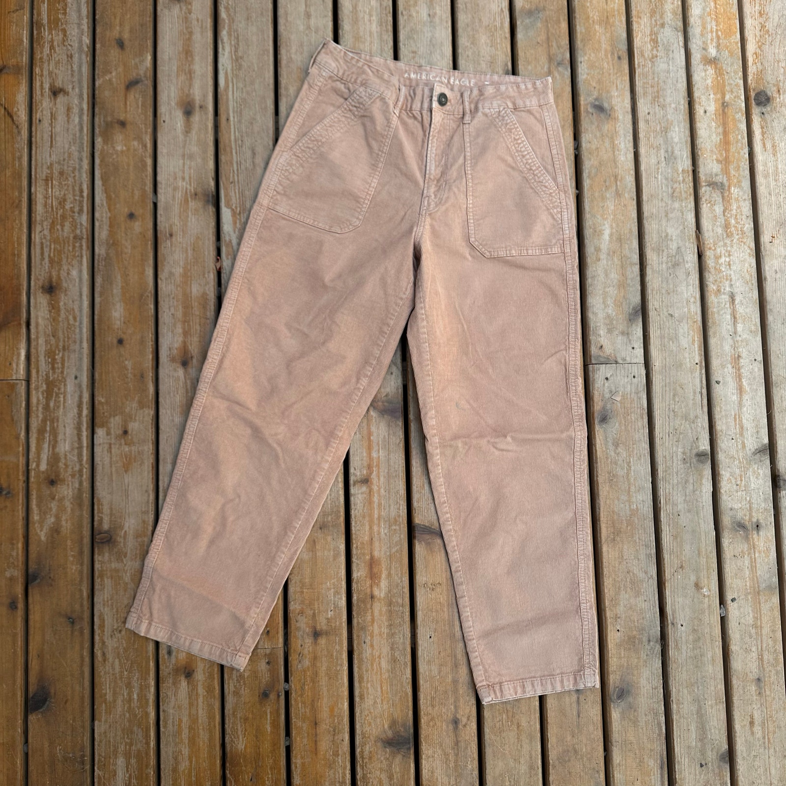American Eagle Women's Light Pink Corduroy Mom Style Sz 8